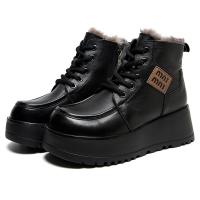 12511嫔妃丽人头层牛皮时尚厚底坡跟复古简约新中式超厚保暖防滑冬季短靴（NI靴）